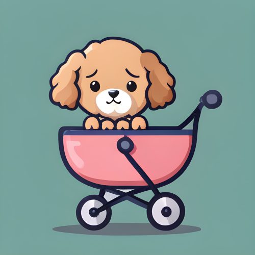 Small Dog in Pram We love Dog Prams